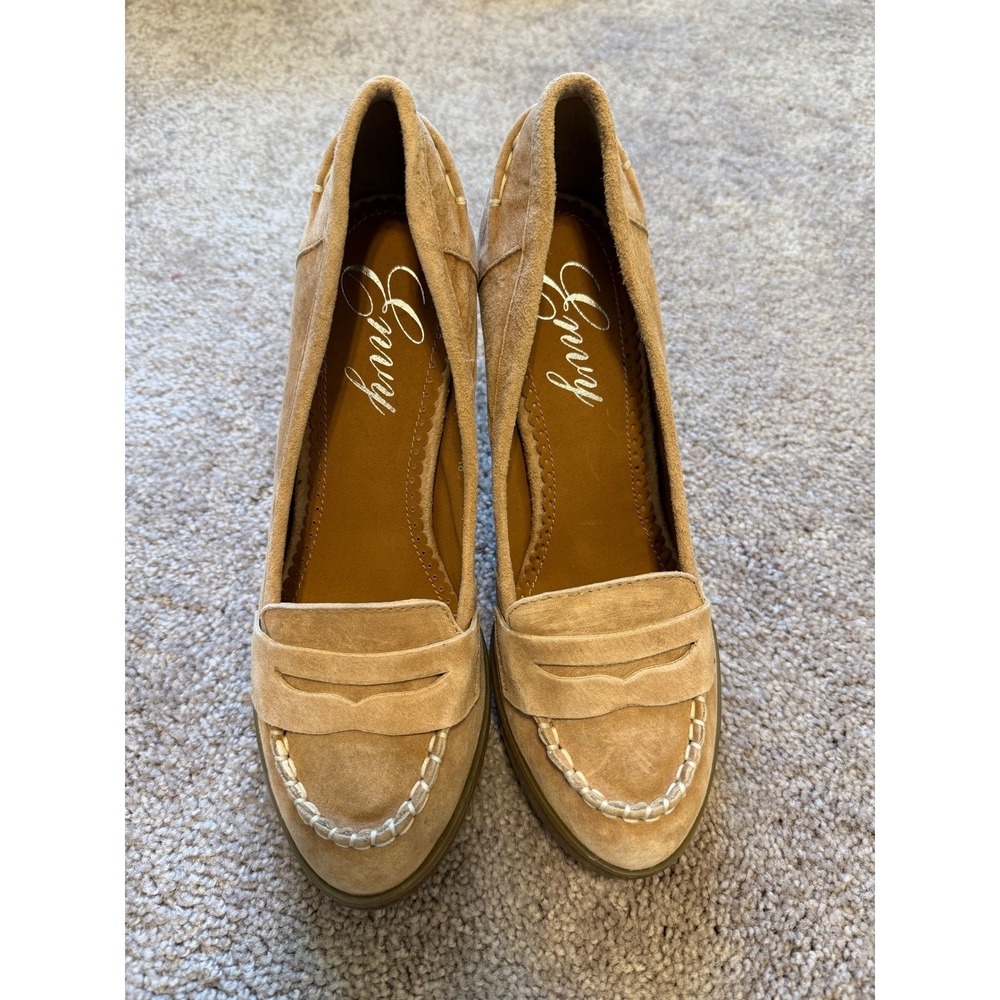 Envy Penny Camel Suede Platform High Heel Loafer Pumps Womens‎ Size 10 - Picture 5 of 10